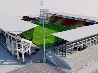 Stadium 1 fictional Low-poly 3D model