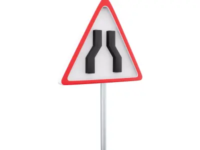 3D  road sign extending both side 3D model