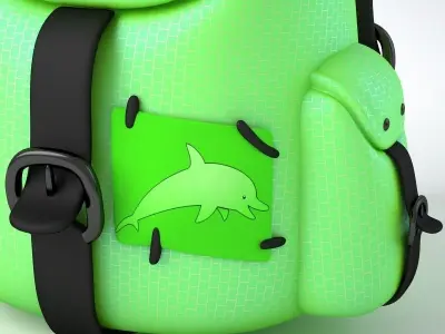 Back Pack Green 3D model