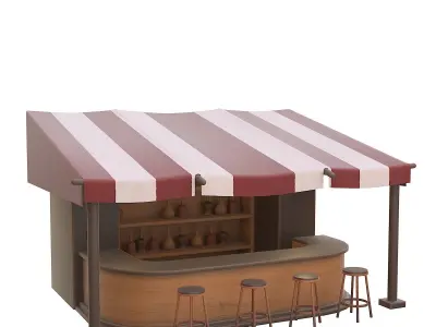 Bar counter 3D model