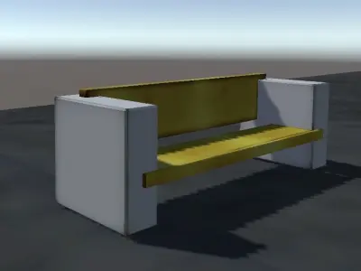 bench chair Free low-poly 3D model