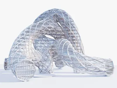 Futuristic Architectural Structure Building 3D model