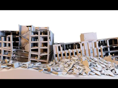 Destroyed Buildings- 3d Model 3D model