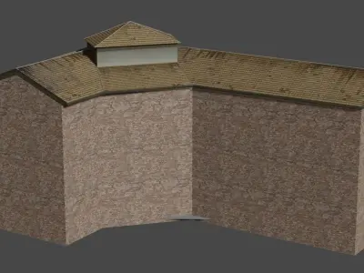 Low Poly Central Eastern European City Building Low-poly 3D model