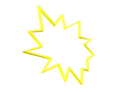 Bursts Symbol V1 002 Low-poly 3D model