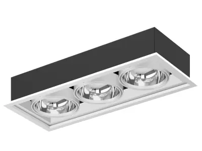 Triple Ceiling Light 3D Model 3D model