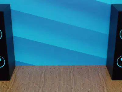 Low Poly Speakers Game Ready Asset Included Low-poly 3D model