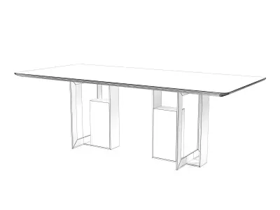 Moore 200 and 220 Rectangle Dining Tables 3D model