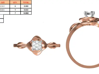 Light Weight Wedding Engagement Women Ring STL JCD Details 3D print model 12