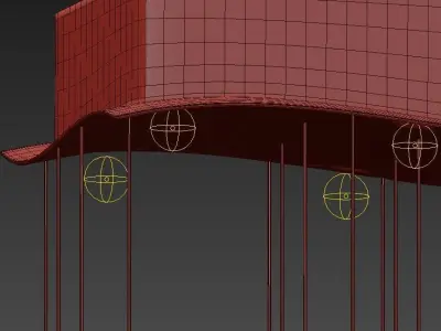 Manta lamp hanging from ceiling 3D model