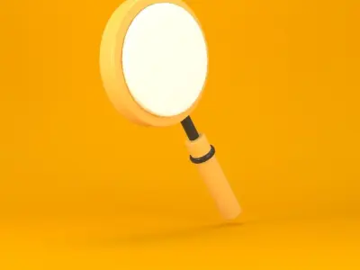 magnifying glass low poly 3d model Low-poly 3D model