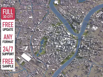 Ningbo - 3D City Model Low-poly 3D model