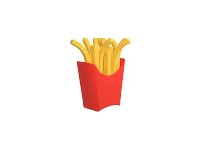 French Fries v2 001 Low-poly 3D model