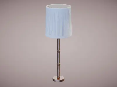 Bamboo Buffet Table Lamp Low-poly 3D model