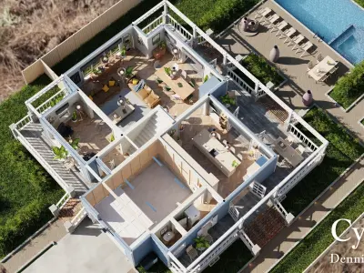 Modular Classic Style American House 16 Low-poly 3D model