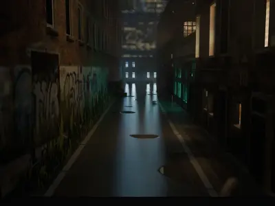 Urban Alley - Low poly Low-poly 3D model