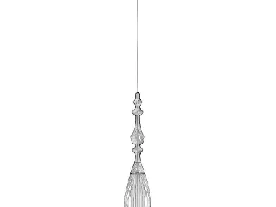 Ceiling Lamp with Wire Shade 01 3D model