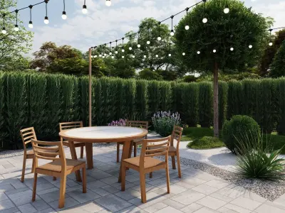 3D Exterior Scene 3D model design garden and landscape 3D model 4