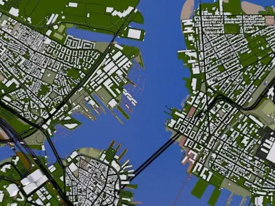 Boston City Low-poly 3D model