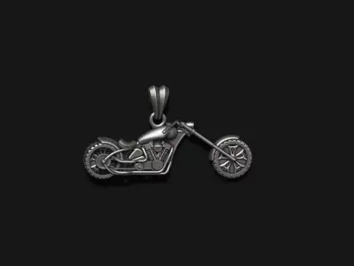 Motorcycle chopper pendant basrelief 3D print model