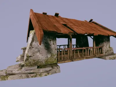 Covered Bridge Low-poly 3D model