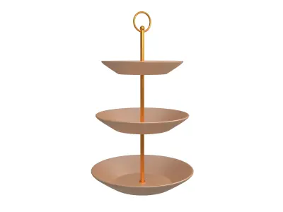 Three Tier Cake Stand v1 003 Low-poly 3D model