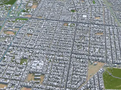 Ouagadougou Burkina Faso 30km AI Low-poly 3D model
