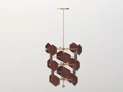 Currey Honeycomb Chandelier 3D model