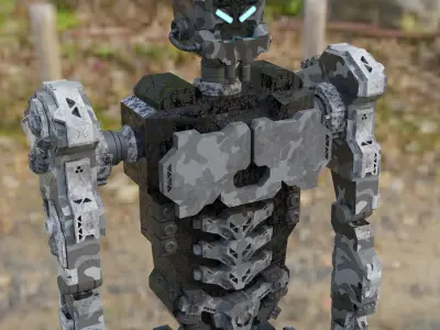 cyberpunk robot 3 3D model