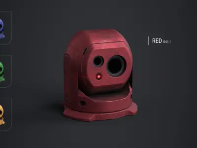 CCTV Security Camera 21 Textures Decals on-off Low-poly 3D model