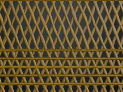 Woven Bamboo Wicker Pattern PBR Seamless Texture