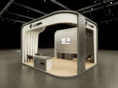 Exhibition booth design 3D model 6m x 5m 3D model 3D model