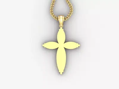 Light Gold 18K Cross Pendant 1CP069 3D print model