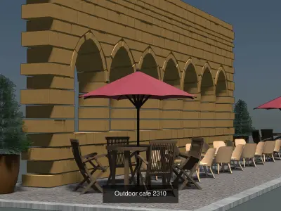 Cafe shop 3D Model Pack