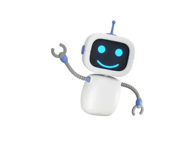 Sweet fly Robot white grey and blue color 3D model