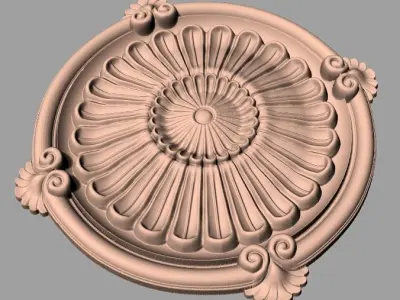 Door design 3D relief model STL format file for CNC carving E671 3D model
