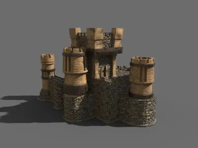 Castle fantasy Free low-poly 3D model