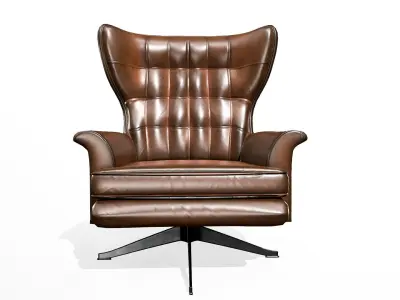 Leather Armchair Free low-poly 3D model