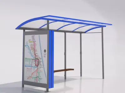 MMCite Skandum 110b Bus Shelter 3D model