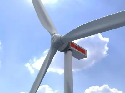 Wind-turbine with foundation E-175 rotor-diameter 172m Low-poly 3D model
