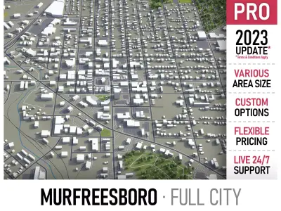 Murfreesboro - 3D City Model Low-poly 3D model