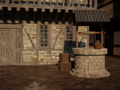 Medieval Street 3d Scene 3D model