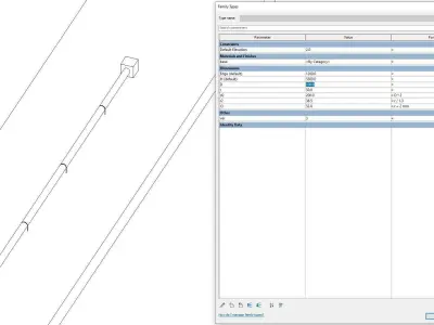 Rain Gutter 2 - Full Parametric Revit Family Free 3D model