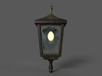 Old Rusted Outdoor Wall Lamp Low-poly 3D model purchase