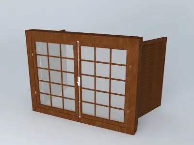 janelaedson wooden window with shutters Free 3D model