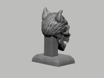 Wolf Skull Headphone Stand Cyborg Headset Stand 3D print model