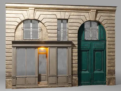 Arched facade with shop 3D model