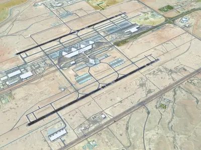 King Khalid International Airport 15km Low-poly 3D model