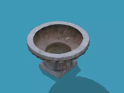 Traditional Chinese Lotus-shaped Stone Column Base Low-poly 3D model