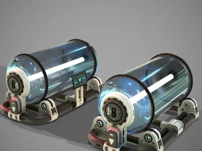 Sci-fi Tube Low-poly 3D model